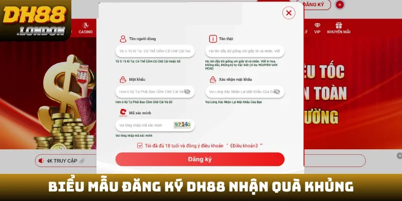 Biểu mẫu đăng ký DH88 nhận quà khủng