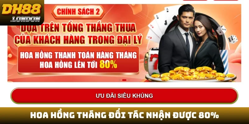 Hoa hồng tháng đối tác nhận được 80%